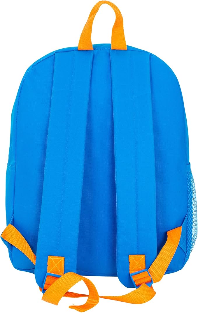 AI ACCESSORY INNOVATIONS Blippi Backpack for Boys & Girls, Kids 15" School Bag Featuring Blippi & His Dinosaur Friends, Blue