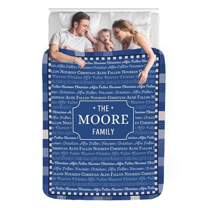 I See Me! Family Name Personalized Blanket - Custom Blanket - Name Blanket - Sherpa Throw Blanket