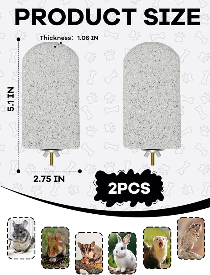 Chinchilla Lava Ledges Rat Climbing Platform 2 Pack Pumice Ledge Shelf Pet Chewing Grinding Toys Small Animals Cage Accessories for Totoro Squirrel Guinea Pig Hamster Gray