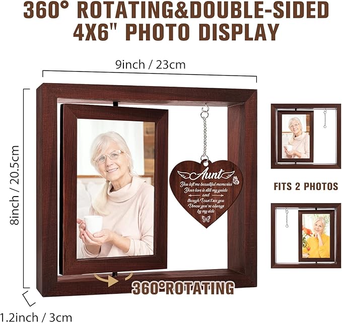 Vetbuosa Sympathy Picture Frame for Loss of Aunt - Memorial, Bereavement, Remembrance Gift - Fits 4x6 In Photos