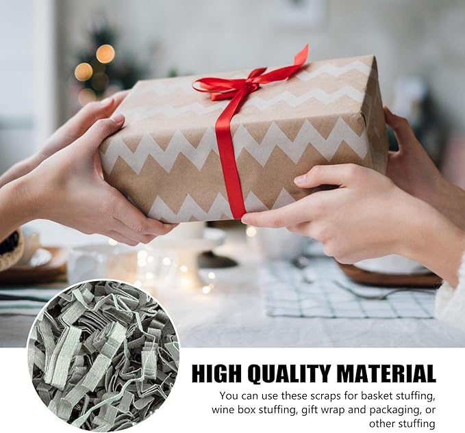 ZEBMOON 1 LB Light Grey Crinkle Cut Paper Shred Filler Great for Gift Wrapping, Basket Filling, Birthday, Wedding, Halloween, Thanksgiving, Christmas Day, New Year Party Decorations Filling Supplies