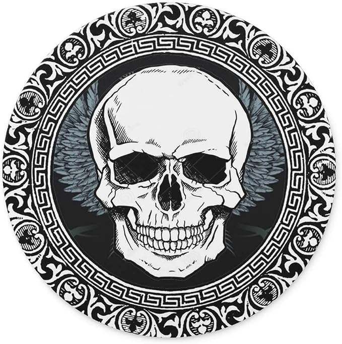 Personality Skull Design Round Gaming Mouse Pad (7.87 inch x 7.87 inch) | Non-Slip Rubber Round Mouse Pad，Personality Skull Design Round Gaming Mouse Pad (7.87 inch x 7.87 inch)