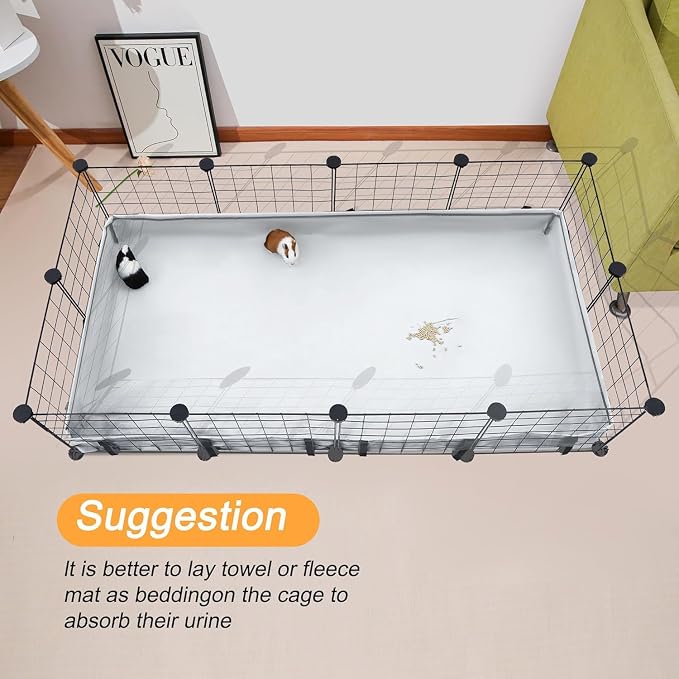 Guinea Pig Cage Liner Tarp Bottom Waterproof and Washable Base Also for Rabbits, Bunny, Chinchesillas, Hedgehog, Ferrets and Other Small Animals(12x12 inches)
