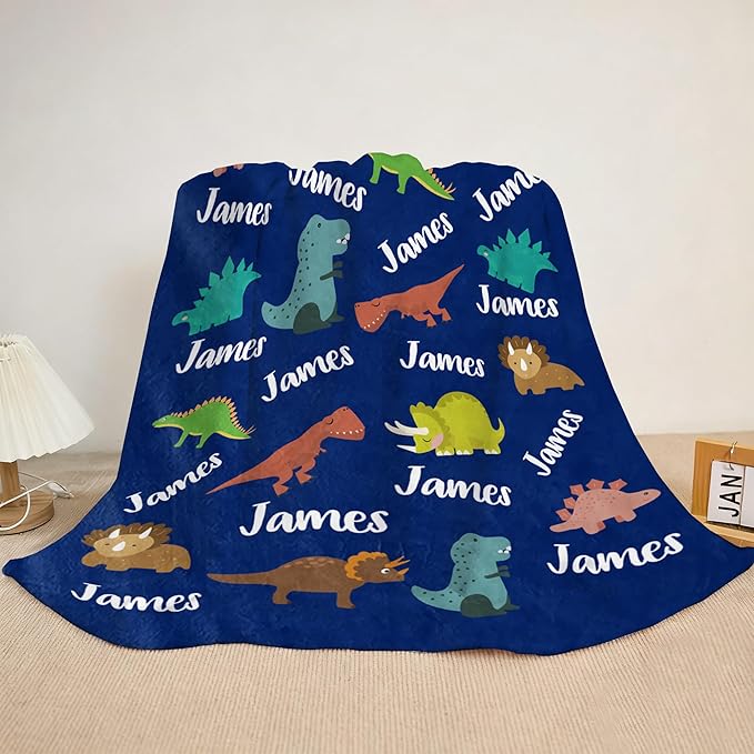 Ships Next Day- Custom Blanket with Name, Personalized Kids Throw Blankets, Teen Girl Gifts Trendy Stuff, Christmas Birthday Gifts for Boys Girls