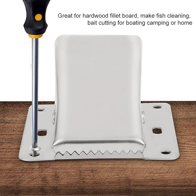 Fish Clamp, Stainless Steel with 6 Screws Fillet Tool for Cleaning Tables Bait Boards Fishing Reels Maintenance for Anglers and Outdoor Cleaning Scenarios