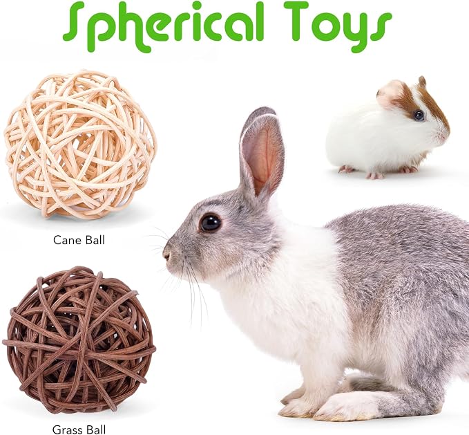 Bunny Toys for Rabbits Hamster/Guinea Pig Toys Natural Timothy Hay Sticks | Timothy Hay Sticks chew Treats and Balls Toys for Rabbit, Bunny, chinehila, Guirea Pig, Hamster, Rabbit Teeth Care