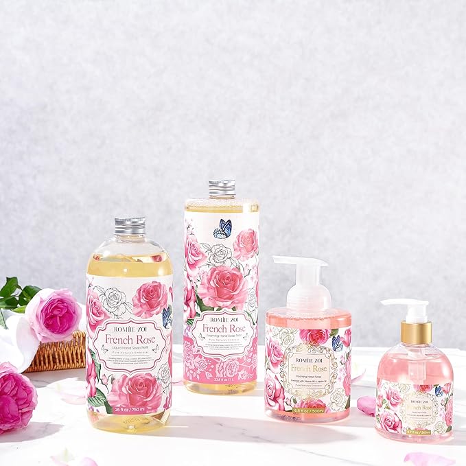 ROMIIE ZOI Foaming Hand Soap Refill, Rose, Gentle & Moisturizing Formula, 1 L/ 33.8 FL OZ