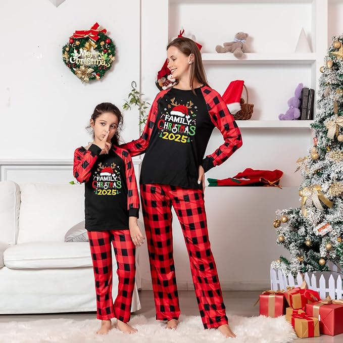 TEERAPHIQUE Christmas Pajamas for Family,Family Holiday Pajamas Matching Sets,Xmas Jammies for Couples