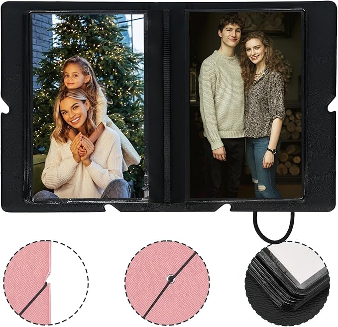 Lifting 2 Pack Small Photo Album 4x6 28 Pockets Plastic 4 x 6 Photo Book Album with Customizable Cover Mini Picture Album for Family Wedding Anniversary Baby Vacation (Pink)