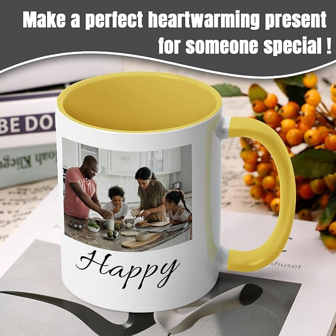 Custom Mug - Personalized Coffee Mug with Image, Logo, or Text | Custom Photo Cup | Customized 11 Oz Ceramic Tea Cup Taza Personalizadas Custom Gifts for Men & Women