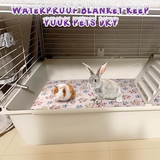 YUEPET Waterproof Guinea Pig Blankets 6 Pack, Fleece Cage Liners, L | Guinea Pig Fleece Cage Liners, Waterproof Backing, Machine Washable, Soft Fleece Surface, 48 x 24 in