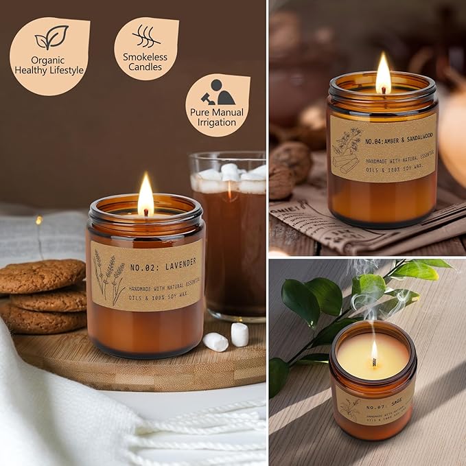 Christmas Candle Gift Set, Holiday Scented Soy Candles for Home & Women, Long Lasting Natural Soy Wax Aromatherapy Candles for Relaxation, Meditation & Gift Giving – Pack of 4