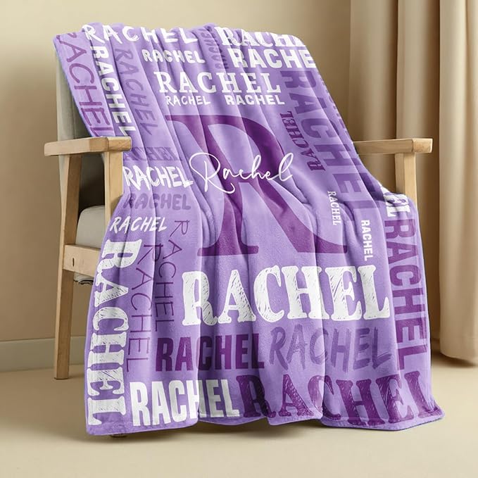 Personalized Blankets for Teen Girls Boys - Printed in USA, Custom Blanket with Kids Names, Ultra-Soft Flannel Monogrammed Baby Throws Blankets, Customized Christmas Brithday Gifts for Adults