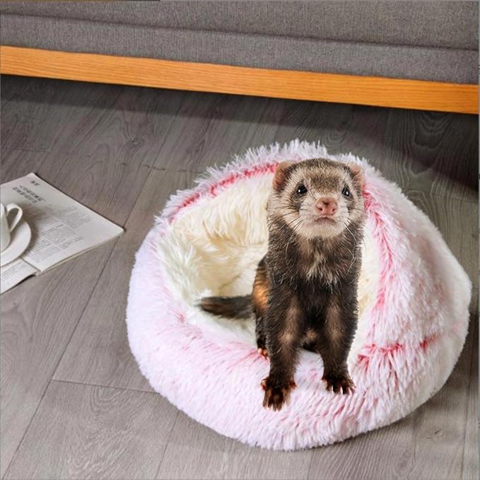 Ferret Bed Cave and Hideouts，Ferret Hideaway Bed Accessories for Cage Ferret Beds and Hideouts (Pink)
