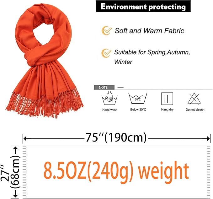 RIIQIICHY Women's Scarf Pashmina Shawls and Wraps for Evening Dress Bridesmaid Wedding Bridal Winter Warm Long Large Scarves