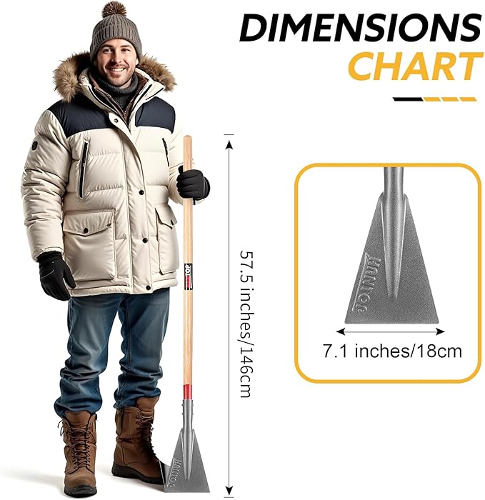 Ice Chopper Ice Scraper for Driveway Snow Ice Chisel Long Handled Ice Breaker Tool for Outdoor,57.5inches
