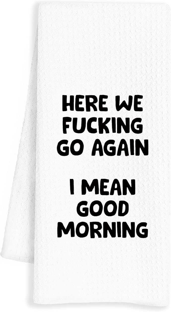Funny Kitchen Towels, Dish & Hand Towels with Sayings, Humor Gifts for Adults, Bathroom & Kitchen Decor, 16x24 Inches