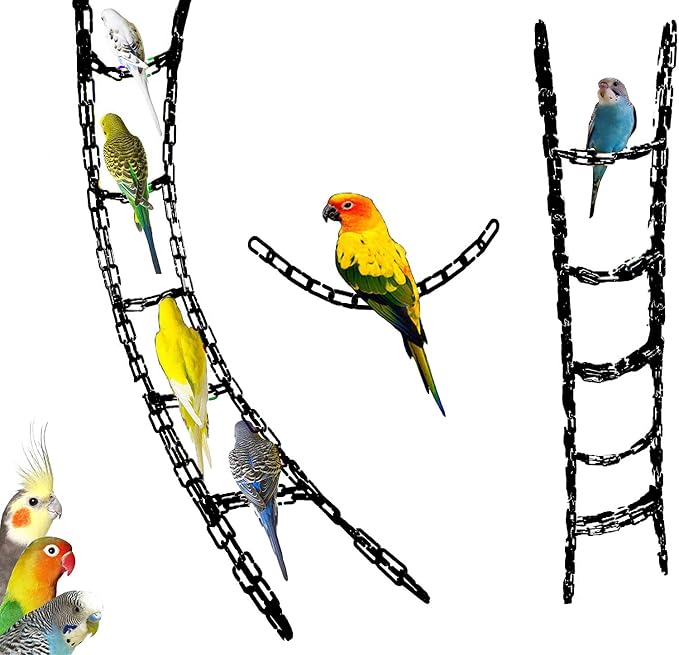 200Pcs Black C-Clips Plastic Chain Links for Birds & Small Pets | Non-Toxic Safe & Durable. Chew-Resistant For Indoor/Outdoor. C-Clip Snaps Together Easily. Plastic Chain Toy For Small Pets