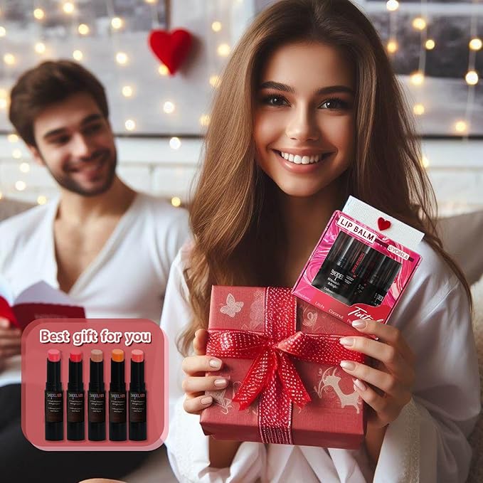 Yopela 5 Pack Tinted Lip Balm Stocking Stuffers Tinted Chapstick - Moisturizing Lips - No Petroleum, Chemicals, Gluten, or Phthalat Valentine's Gift