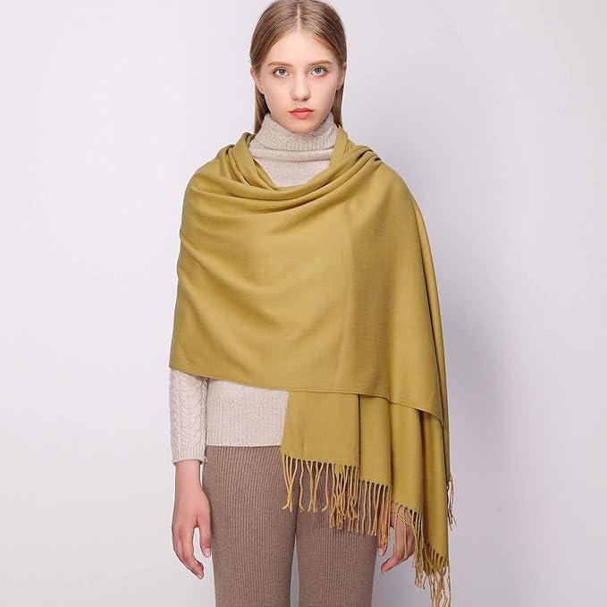 RIIQIICHY Women's Scarf Pashmina Shawls and Wraps for Evening Dress Bridesmaid Wedding Bridal Winter Warm Long Large Scarves