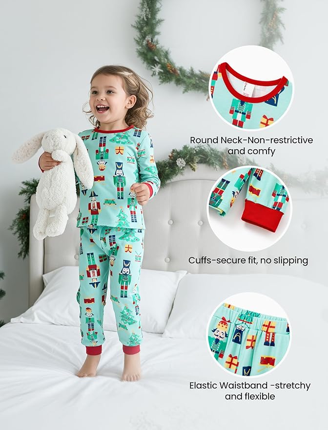 PATPAT Christmas Family Matching Pajama Sets Includes Christmas Socks - Perfect for Family Photos & Holiday Celebrations