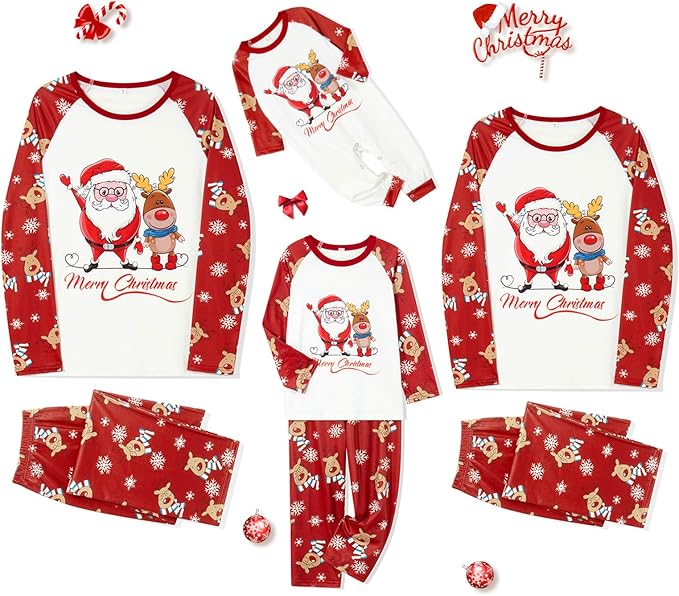 WephuPSho Christmas Family Matching Pajamas, Festive Xmas Jammies Sets for the Whole Family, Holiday Pjs Christmas