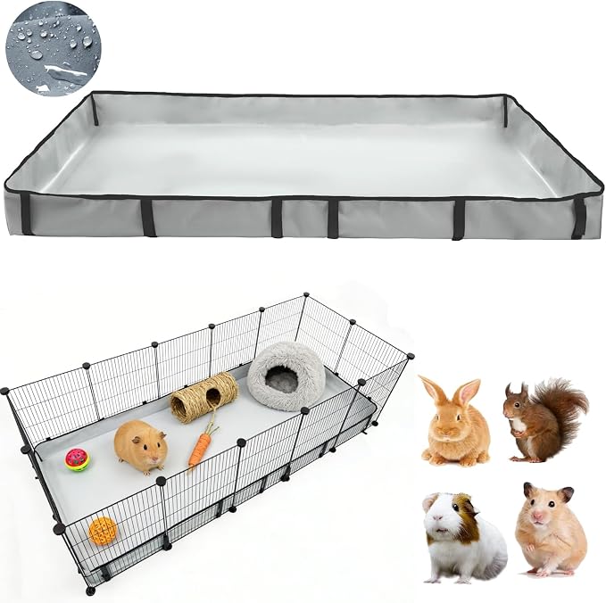 DZWLKJ Guinea Pig Cage Liner Tarp Bottom Waterproof and Washable Base Also for Rabbits, Bunny, Chinchesillas, Hedgehog, Ferrets and Other Small Animals(24x60 inches)