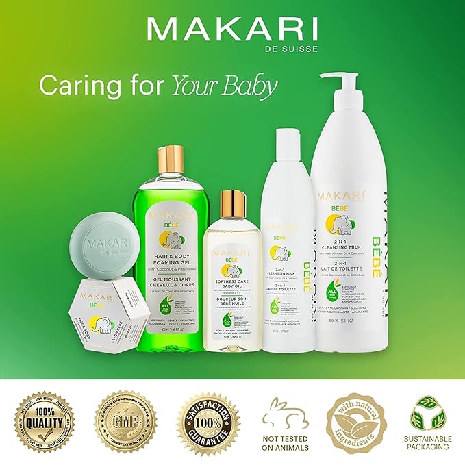 MAKARI Baby Soap 2 Pack (5.4oz) | Moisturizing Daily Bar Soap for Delicate Skin | Mild Cleansing Children’s Bath Bar With Shea Butter and Non-Irritating Botanical Ingredients