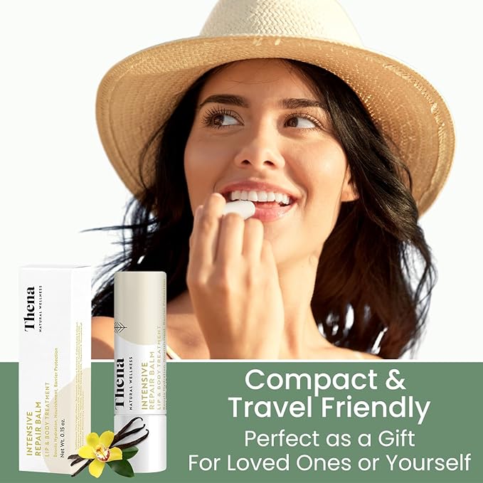 Organic Lip Treatment Balm Ultra Hydrating & Nourishing Care for Dry, Chapped, Cracked Lips & Skin, Visibly Smooths Wrinkles & Fine Lines, Natural Skin Care, 6 Pack Gift Set, Women and Men