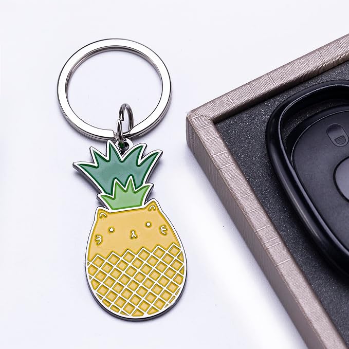Cute Key chain Pendant Hedgehog Keychain Animal Shape Style Novelty Pineapple Cat Gifts Keyring for Women Men
