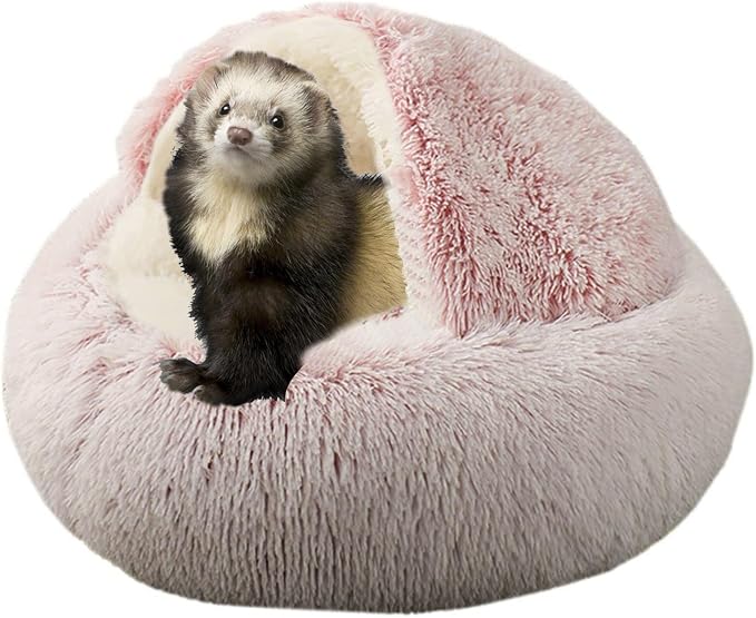 Ferret Bed Cave and Hideouts，Ferret Hideaway Bed Accessories for Cage Ferret Beds and Hideouts (Pink)