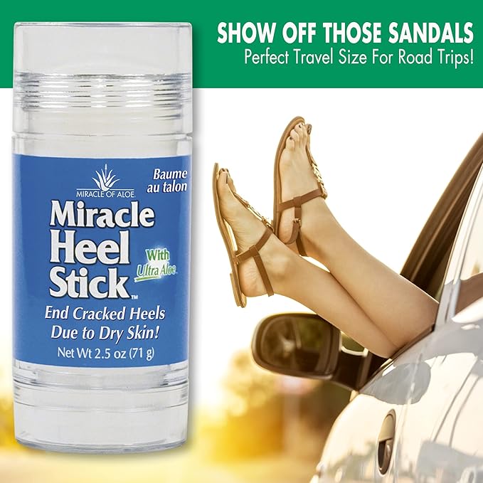 Heel Balm for Dry Cracked Feet - Miracle Heel Stick for Cracked Heel Repair - Heel Balm Stick for Cracked Heel Treatment - Formulated with Pure Aloe Vera, Tea Tree Oil, Shea & Cocoa Butters | 2.5 oz