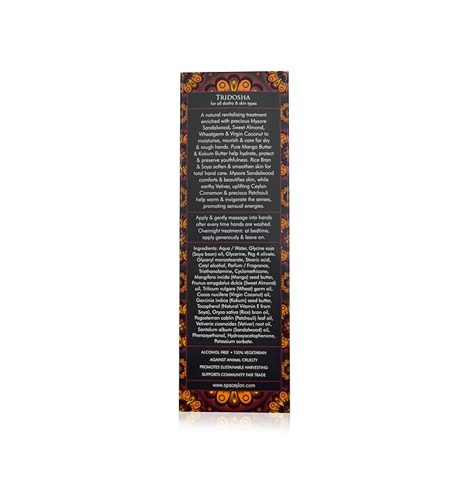 SPA CEYLON Sandalwood Spice Intensive Hand Cream | Natural Ingredients | Hand Lotion | for All Skin Types