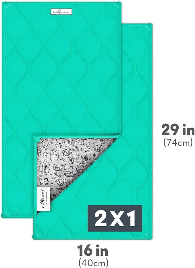 Paw Inspired Washable Fleece Guinea Pig Cage Liners, C&C 2x1, Green | Super Absorbent Pee Pad, Bedding, Waterproof Bottom, Pet Bed Mat for Guinea Pigs, Ferrets, Rabbits, Hamsters, Small Animals