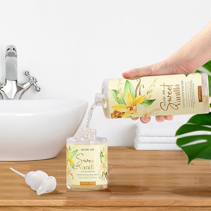 ROMIIE ZOI Foaming Hand Soap Refill, Sweet Vanilla, Gentle & Moisturizing Formula, 1 L/ 33.8 FL OZ