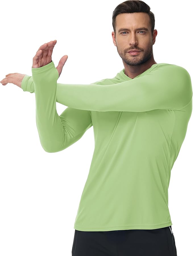 Boladeci Men's UPF 50+ Sun Protection Lightweight Hoodie Shirts Long Sleeve Fishing Shirt SPF UV Hiking Swim