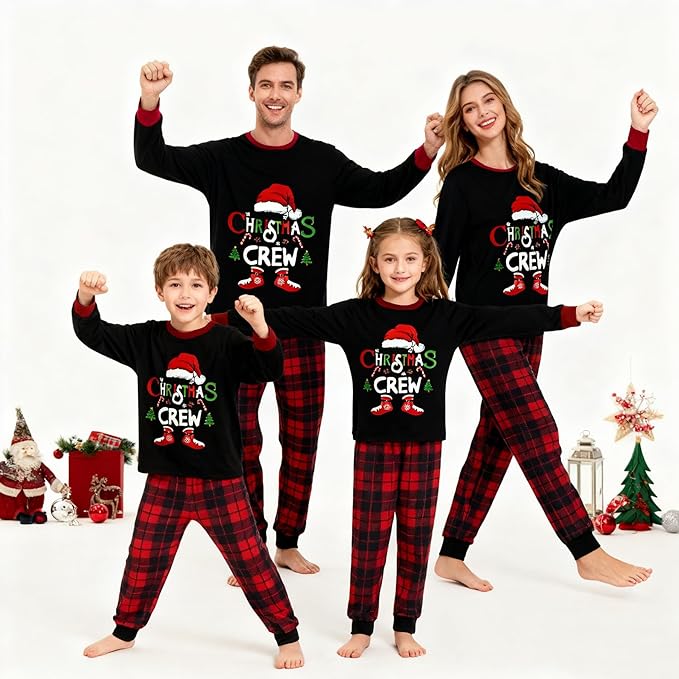 WephuPSho Christmas Family Matching Pajamas, Festive Xmas Jammies Sets for the Whole Family, Holiday Pjs Christmas