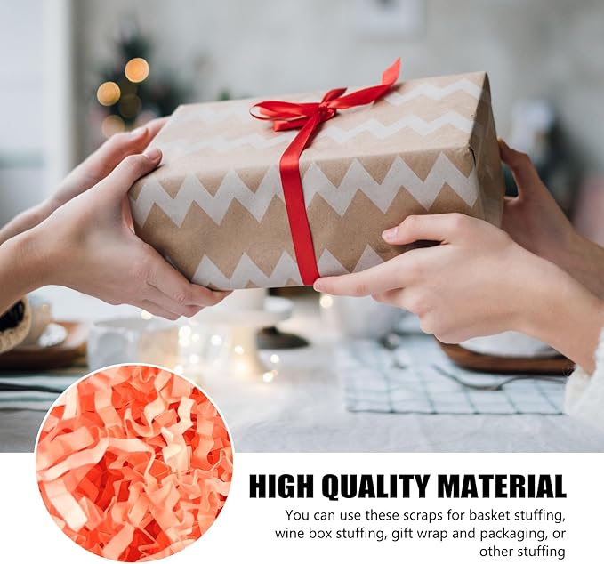 ZEBMOON 2 LB Pink Crinkle Cut Paper Shred Filler Great for Gift Wrapping, Basket Filling, Birthday, Wedding, Halloween, Thanksgiving, Christmas Day, New Year Party Decorations Filling Supplies