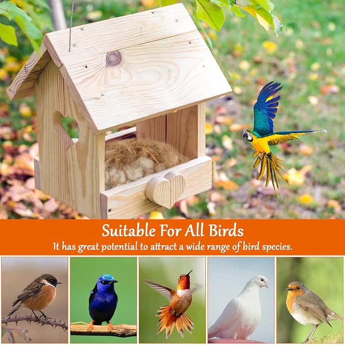 Sukh Bird Nesting Material - Bird Nest Bedding for Hummingbird Finch | Natural Nest Building Material for Parakeet Cage, Garden, Tree Trunks, DIY Bird Nests, Small Birds Supplies (2)