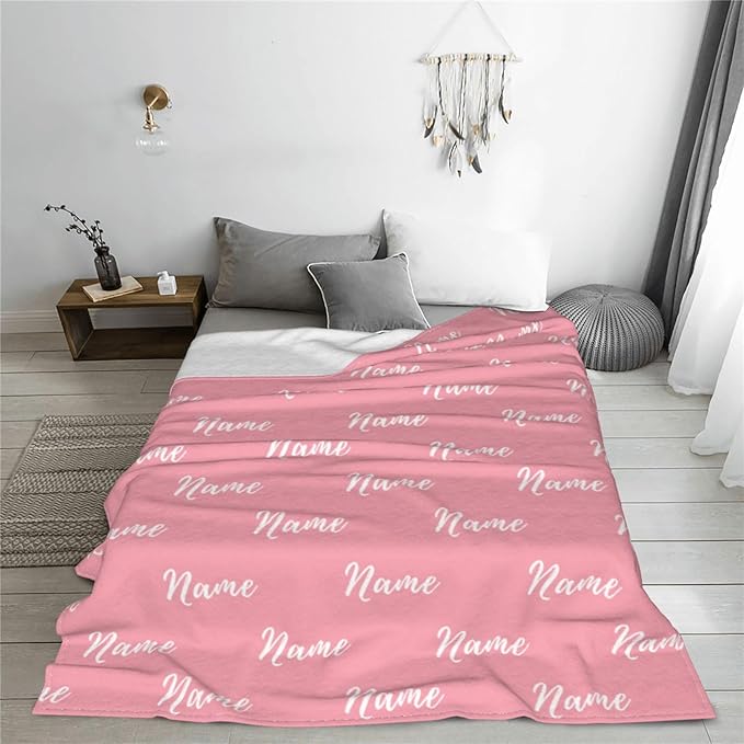 Personalized Baby Blankets for Girls Boys, Custom Baby Blanket with Name, Customized Baby Blanket Gifts for Kids Newborn for Birthday Christmas
