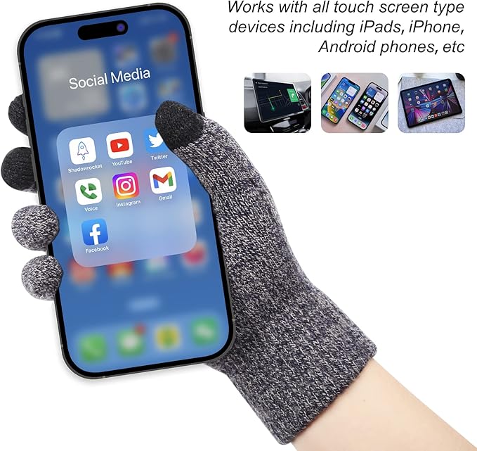 mysuntown Winter Beanie Hat Scarf and Touch Screen Gloves 3-Piece Set, 2025 Cold Weather Knit Fleece Lined Warm Unisex Sets