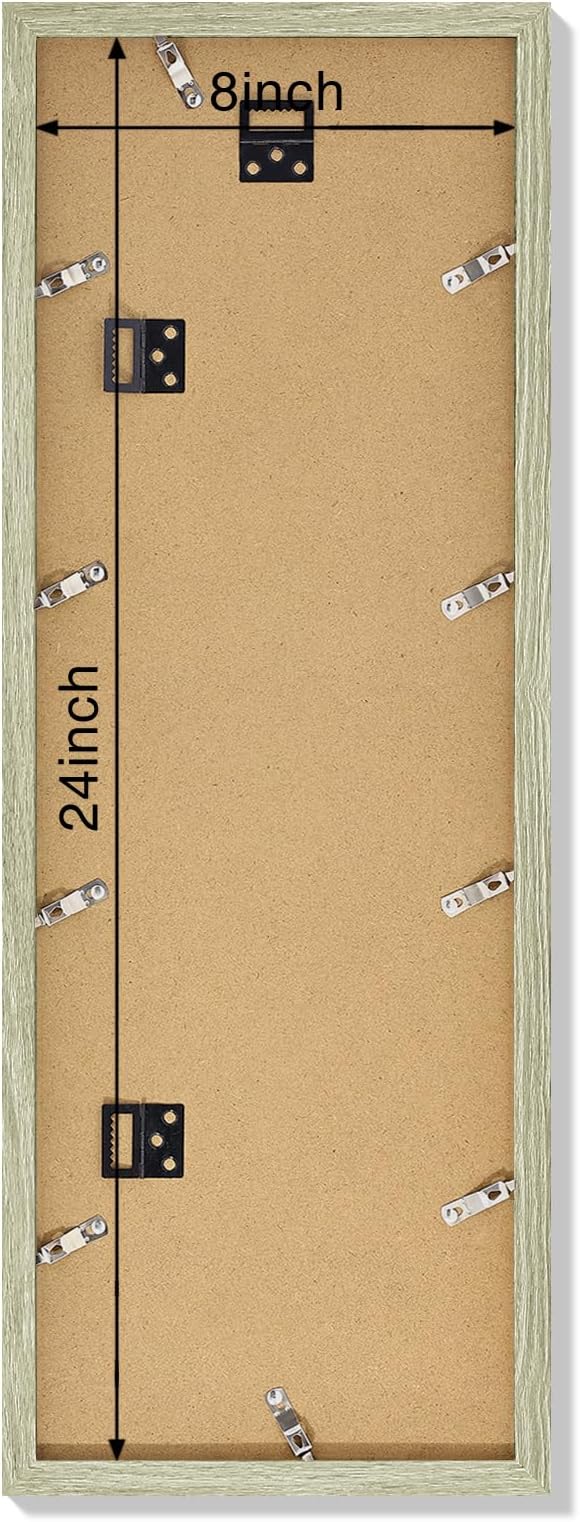 Vittanly 8x24 Collage Picture Frame, Displays 5Pcs 4x6 Pictures with Mat or 1Pcs 8x24 without Mat, Picture Frames Collage Wall Decor for Horizontal or Vertical Display, Driftwood, 1 Pack