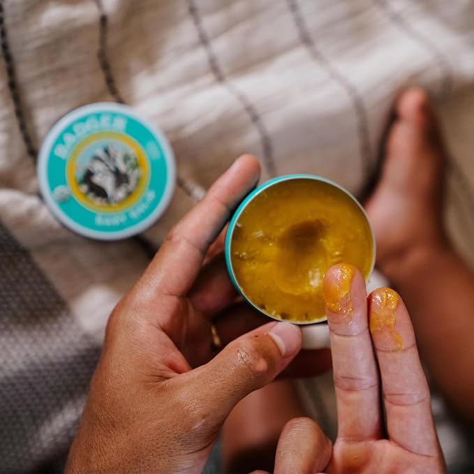Badger - Baby Balm, Chamomile & Calendula, Certified Organic Baby Balm, Cradle Cap Balm for Babies, Baby Rash Balm, Baby Skin Care, 2 oz (2 Pack)