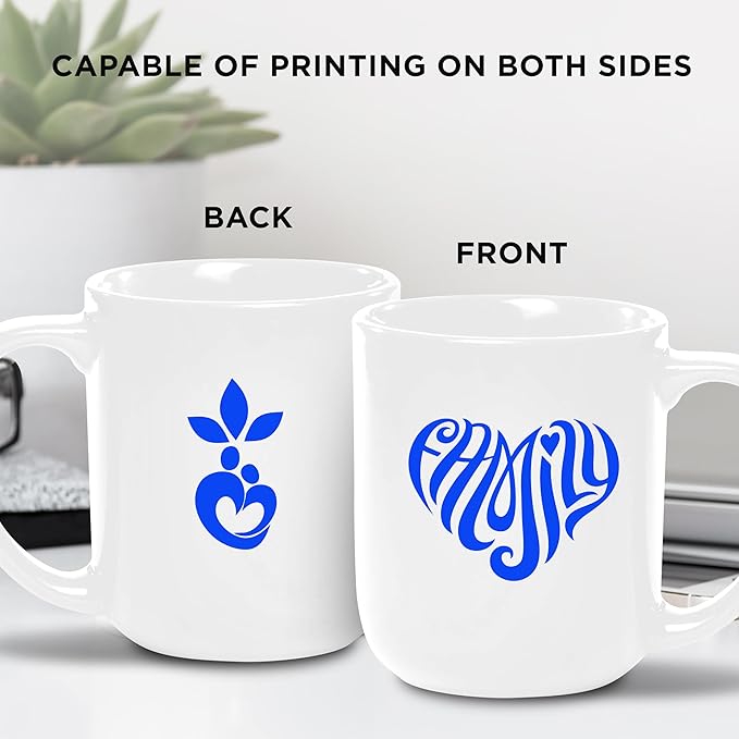 DISCOUNT PROMOS Custom Vibrant Color Glossy Ceramic Mugs 16 oz. Set of 10, Personalized Bulk Pack - Perfect for Tea, Espresso, Cappuccino, Hot Cocoa - White