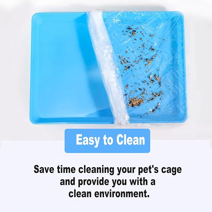 30 Pcs Large Rabbit Cage Liner Disposable Bunny Cage Liner Bag 34'' X 22''- Clear Elastic Pet Toilet Film Small Animal Tray Covers for Bunnies Ferrets Chinchillas Birds - Leak Proof & No Mess
