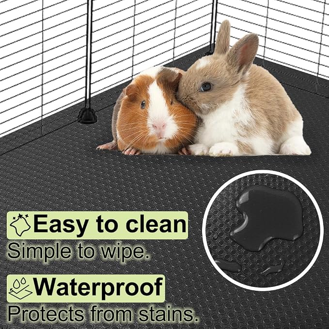 Waterproof Guinea Pig Bedding Rabbit Cage Liner, 118x24 1PCS Black | Cut To Fit Cage,Rabbit Bedding,Hamster Cage Accessories For Rabbits, Hamsters, Gerbils, and Chinchillas, Easy to Clean