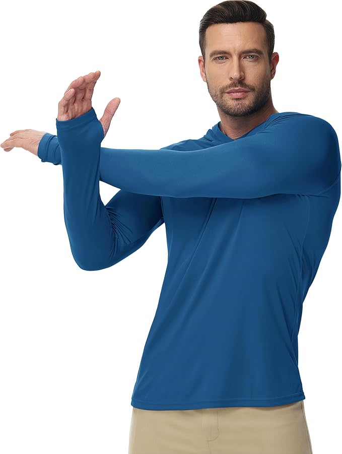 Boladeci Men's UPF 50+ Sun Protection Lightweight Hoodie Shirts Long Sleeve Fishing Shirt SPF UV Hiking Swim