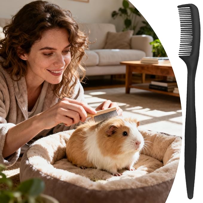 Bunny Hair Brush 10 Pieces Small Animal Hair Grooming Tool | Hamster Comb for Tiny Pet Ferret Indoor Home Coat Sensitive Skin Daily Care