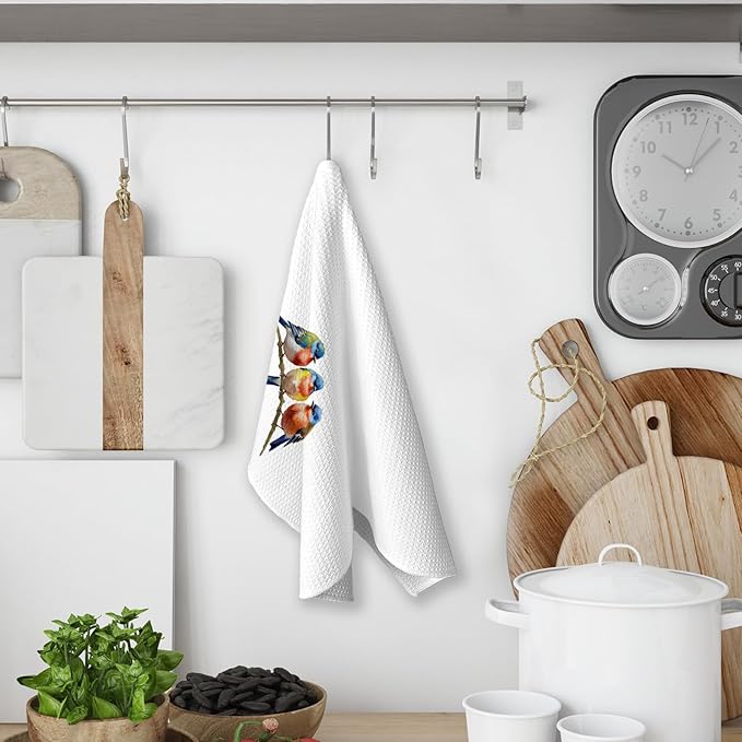 Every Little Thing is Gonna Be Alright Kitchen Towels, Bird Decor Dish Towels for Kitchen, Inspirational Bird Decorative Hand Towel for Bathroom, Motivational Gifts for Women
