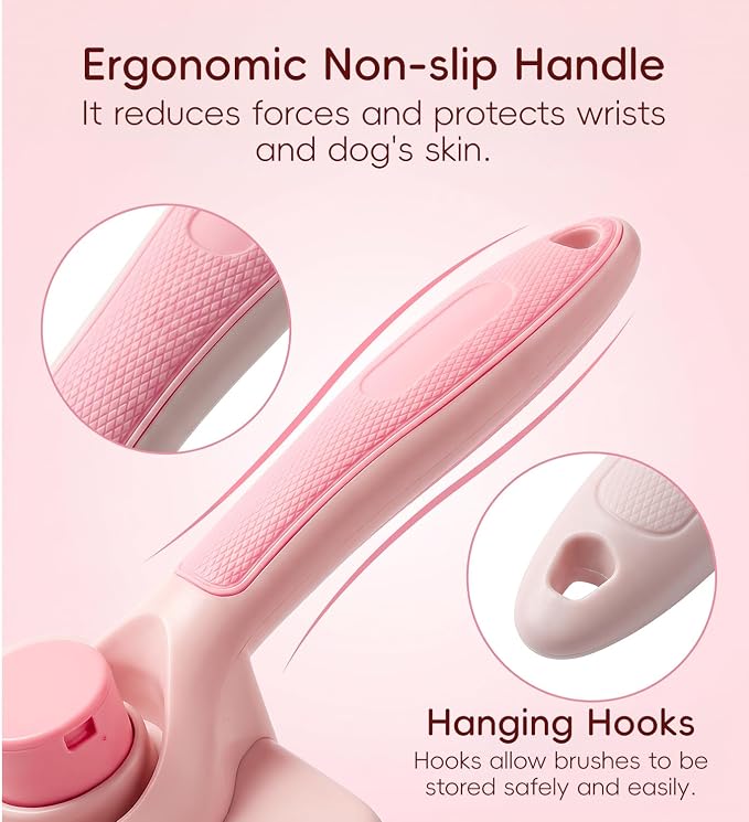 Cat Brush Dog Brush with Self Cleaning Cat Comb, Hair Removal for Pets | Skin Friendly Grooming；for Puppies & Long/Short Haired Pets； Pet Supplies Accessory； Dog Deshedding Brush Grooming Kit